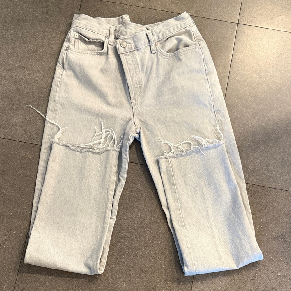 Agolde Light Gray Boyfriend Jeans